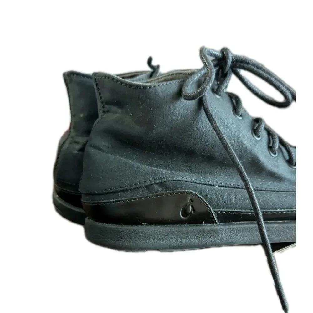 Olukai Nalukai Kapa Boots Men 9.5 Ankle Canvas Lace Up Black Shoes High Top